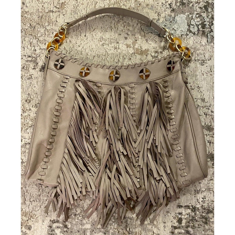 Coastal Cowgirl Modern Country Hipster Fringe Leather Shoulder Designer Bag HTF